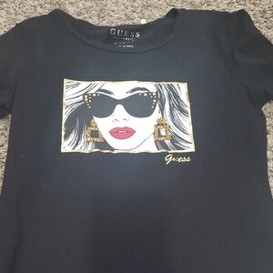 Guess Black Tee with Graphic Design